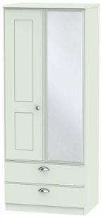 Victoria Grey 2 Door Combi Wardrobe - 1 Mirror