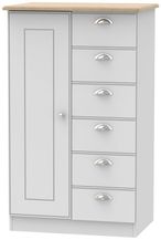 Victoria Grey and Riviera Oak 1 Door Children Wardrobe