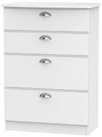 Victoria White 4 Drawer Deep Chest