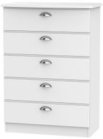 Victoria White 5 Drawer Chest