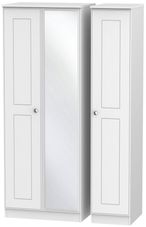 Victoria White 3 Door Tall Triple Wardrobe - 1 Mirror