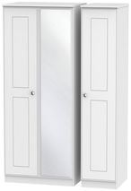 Victoria White 3 Door Triple Wardrobe - 1 Mirror