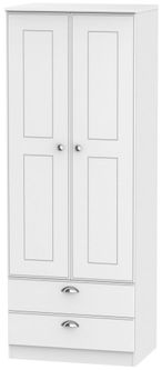 Victoria White 2 Door 2 Drawer Tall Wardrobe