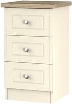 Vienna Cream 3 Drawer Bedside Cabinet