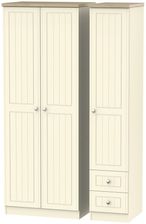 Vienna Cream 3 Door Tall Triple Wardrobe - RHF 2 Drawers