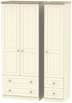 Vienna Cream 3 Door Triple Wardrobe - 4 Drawers