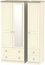 Vienna Cream 3 Door Combi Wardrobe - 1 Mirror