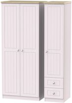 Vienna Cashmere 3 Door Triple Wardrobe - RHF 2 Drawers
