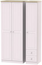 Vienna Cashmere 3 Door Tall Triple Wardrobe - RHF 2 Drawers