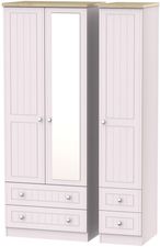 Vienna Cashmere 3 Door Tall Combi Wardrobe - 1 Mirror