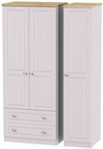 Vienna Cashmere 3 Door Triple Wardrobe - LHF 2 Drawers