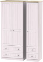 Vienna Cashmere 3 Door Triple Wardrobe - 4 Drawers