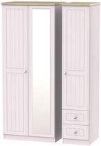 Vienna Cashmere 3 Door Combi Wardrobe - 1 Mirror and RHF 2 Drawers