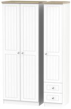Vienna Porcelain 3 Door Tall Triple Wardrobe - RHF 2 Drawers