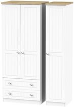 Vienna Porcelain 3 Door Triple Wardrobe - LHF 2 Drawers