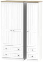 Vienna Porcelain 3 Door Triple Wardrobe - 4 Drawers