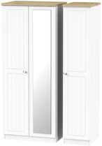 Vienna Porcelain 3 Door Triple Wardrobe - 1 Mirror