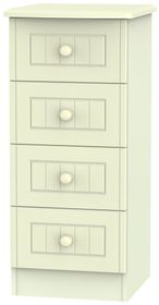 Warwick Cream 4 Drawer Narrow Chest