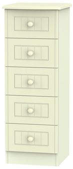 Warwick Cream 5 Drawer Narrow Chest