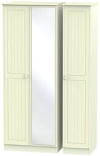 Warwick Cream 3 Door Tall Triple Wardrobe - 1 Mirror