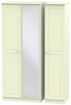 Warwick Cream 3 Door Triple Wardrobe - 1 Mirror