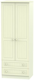 Warwick Cream 2 Door 2 Drawer Tall Wardrobe