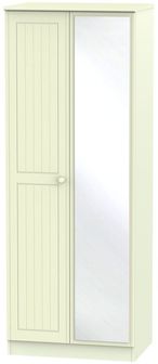 Warwick Cream 2 Door Tall Wardrobe - 1 Mirror