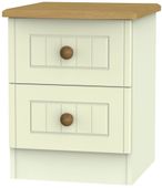 Warwick Cream and Oak 2 Drawer Bedside Cabinet
