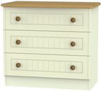 Warwick Cream and Oak 3 Drawer Small Chest