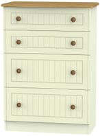 Warwick Cream and Oak 4 Drawer Deep Chest