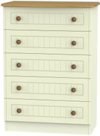 Warwick Cream and Oak 5 Drawer Chest