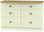 Warwick Cream and Oak 6 Drawer Midi Chest