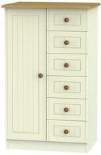 Warwick Cream and Oak 1 Door Midi Wardrobe