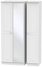 Warwick White 3 Door Tall Triple Wardrobe - 1 Mirror