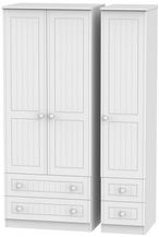 Warwick White 3 Door Triple Wardrobe - 4 Drawers