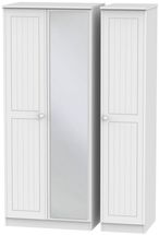 Warwick White 3 Door Triple Wardrobe - 1 Mirror