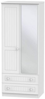 Warwick White 2 Door Combi Wardrobe - 1 Mirror