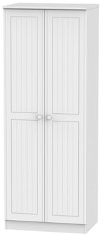 Warwick White 2 Door Plain Tall Wardrobe