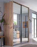 Rauch Ellesse 226cm Sonoma Oak 2 Door Full Mirrored  Sliding Wardrobe