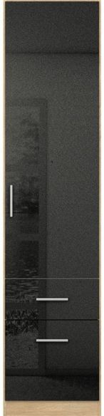 Rauch Celle 47cm Black and Oak Combi Wardrobe - RH Door
