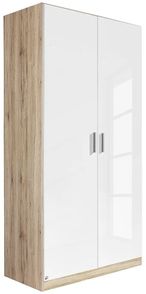 Rauch Celle 91cm Sonoma Oak and White Gloss 2 Door Wardrobe