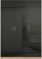 Rauch Celle 136cm 3 Door Black and Oak Wardrobe