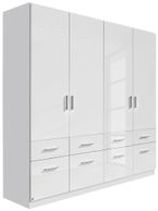 Rauch Celle 181cm White Gloss 4 Door Wardrobe with Drawers