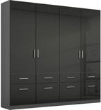 Rauch Celle 181cm 4 Door Black Wardrobe