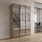 Rauch Acero 136cm 3 Door Mirrored Wardrobe - Artisan Oak