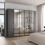 Rauch Acero 271cm 6 Door Mirror Wardrobe - Metallic Grey