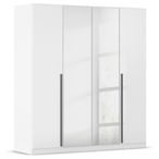 Rauch Alba 181cm 4 Door Mirror Wardrobe - White Gloss