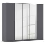 Rauch Alba 226cm 5 Door Mirror Wardrobe - Metallic Grey