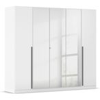 Rauch Alba 226cm 5 Door Mirror Wardrobe - White Gloss
