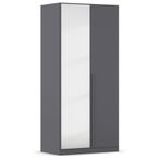 Rauch Alba 91cm 2 Door Mirror Wardrobe - Metallic Grey